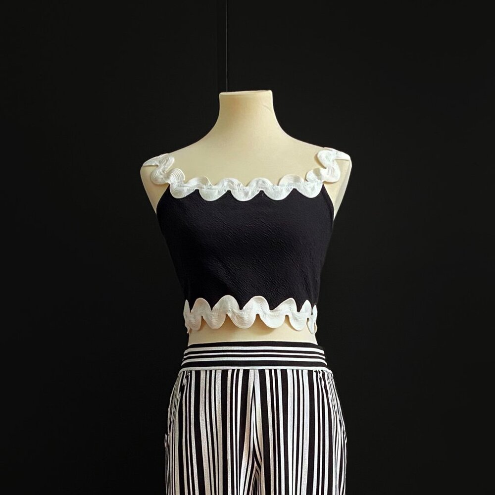 ANTHROPOLOGIE Maeve | Ric Rac Off-The-Shoulder Crop Top | NWT - Picture 5 of 6